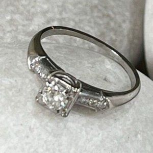 JABEL 18K WHITE GOLD DIAMONDS  RING SIZE 4.5